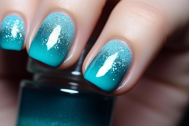 a nail art design with a starfish on it