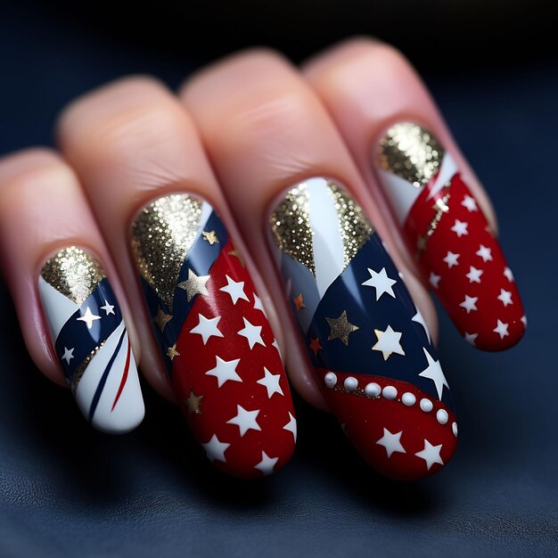 Amazon.com: American Flag Nail Art Stickers Patriotic Designer Nail Art  Decals 3D Self-Adhesive Labor Day Independence Day Nail Decorations