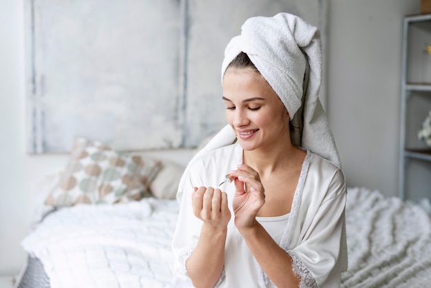 Photo nail care manicure process