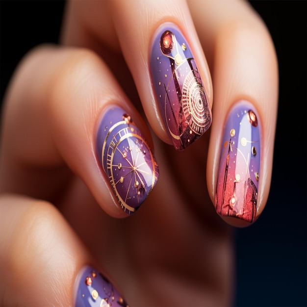 Nail design closeup