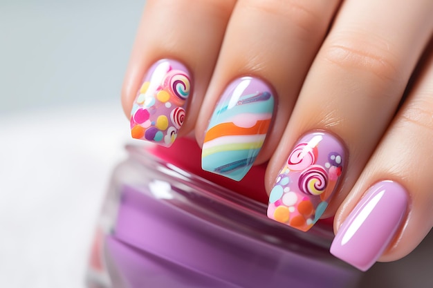 Nail Designs Ideas for Salon Professionals to Fuse Creativity with Colorful Abstract Styles and Attr