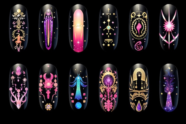 Photo nail designs ideas for salon professionals to fuse creativity with colorful abstract styles and attr