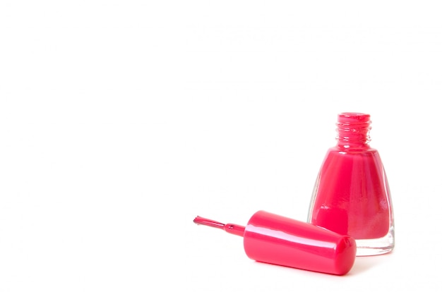 Nail polish bottle on white 