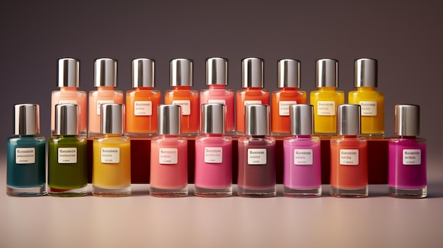 Photo nail polish in different colors