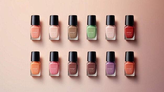 Photo nail polish in different colors