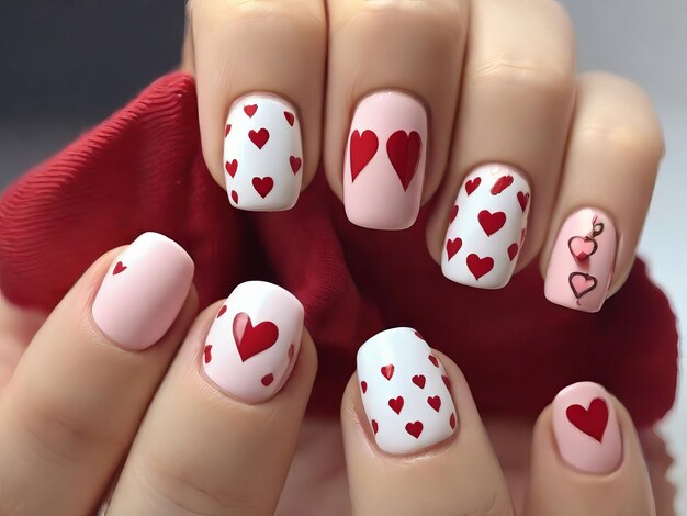 Photo nails cute and simple valentines theme creative designs