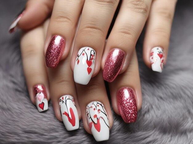 Nails Cute And Simple Valentines theme Creative designs