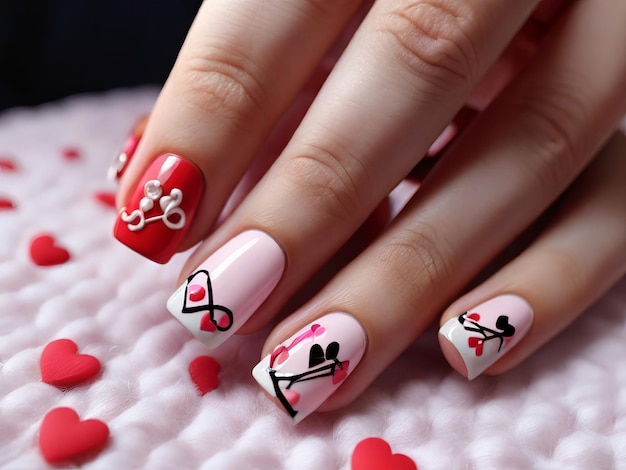 Nails Cute And Simple Valentines theme Creative designs