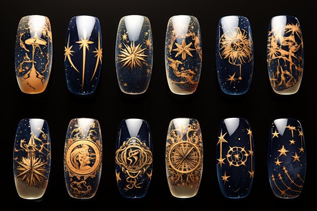 the nails of the ship are painted with the stars and the stars