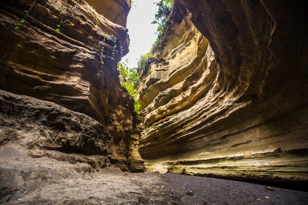 Naivasha Hells Gate National Park canyon full of animals. Kenya Walking or Bike Safari