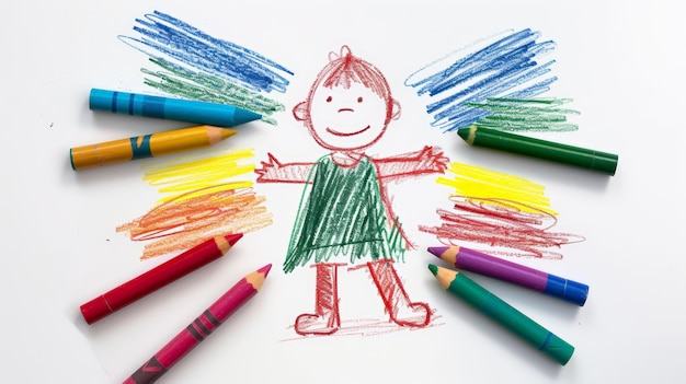 Foto disegno a matita ingenuo dei bambini scherzo preferito ia generativa