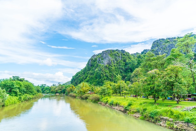 Nam Song River at Vang Vieng, Laos