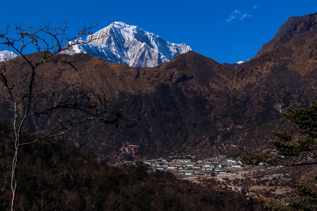 Namchebazaar, Khumjung-vallei en Himalaya van Everest Base Camp Trekking in Solukhumbu, Nepal