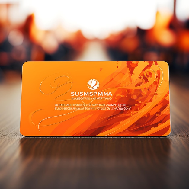 Photo name card sports event management business card vibrant orange color g bussines concept idea