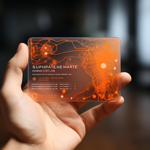 Фото Именная карточка спортивная терапия визитная карточка энергичный оранжевый цвет длительный бизнес концепция идея