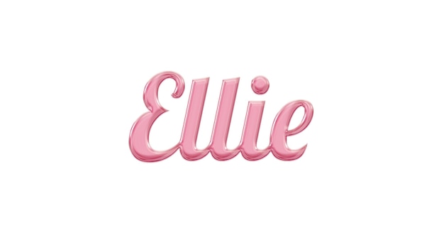 The name elle is on the front of a white background.
