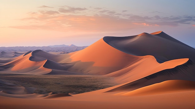 ナミブ砂漠 ナミビア 大規模な砂丘 荒れ果てた風景 生成人工知能技術で作成された