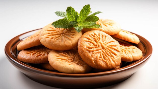 Photo nan khatai in a plate isolated on white background