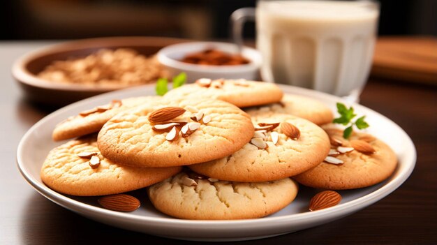 Nan khatai in a plate isolated on white background