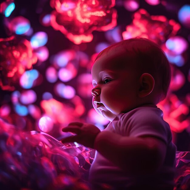Foto filmati scientifici di una nano-camera di un bambino il giorno prima