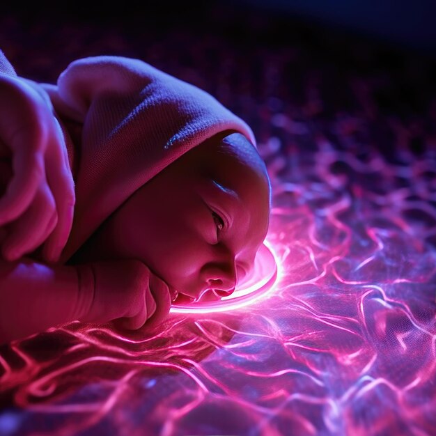 nano camera scientific footage of a baby a day before