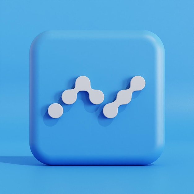 Illustrazione 3d del logo del simbolo della criptovaluta nano