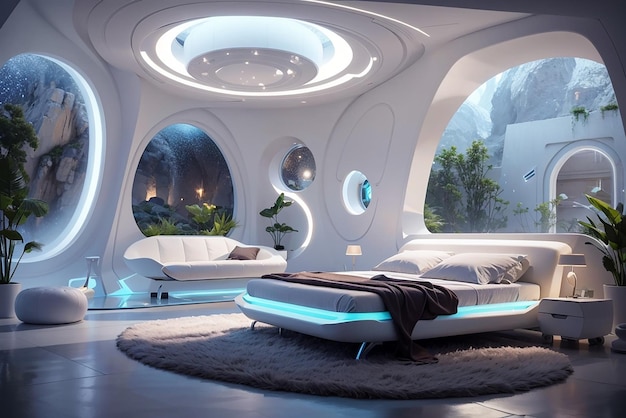 Nano Healing Hideaway Een futuristische slaapkamer voor gezondheid en verjonging