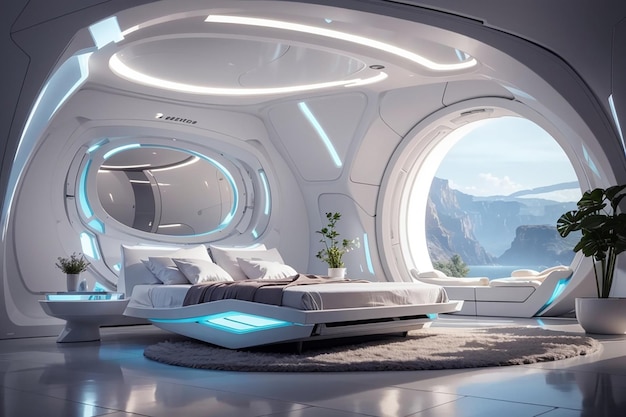 Nano Healing Hideaway A Futuristic Bedroom for Health and Rejuvenation