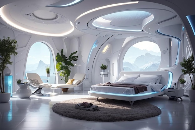 Nano Healing Hideaway A Futuristic Bedroom for Health and Rejuvenation