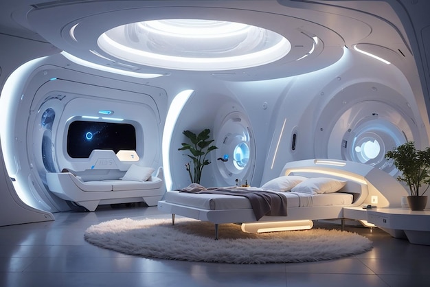 Nano Healing Hideaway A Futuristic Bedroom for Health and Rejuvenation