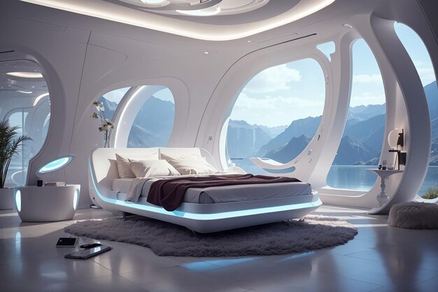 Nano Healing Hideaway A Futuristic Bedroom for Health and Rejuvenation