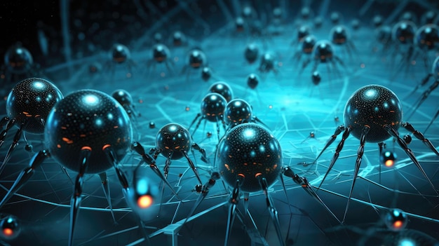 Nanobots navigating through complex networks