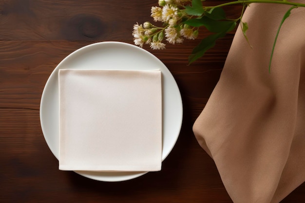 Napkin on the plate Vibes copy space mockup