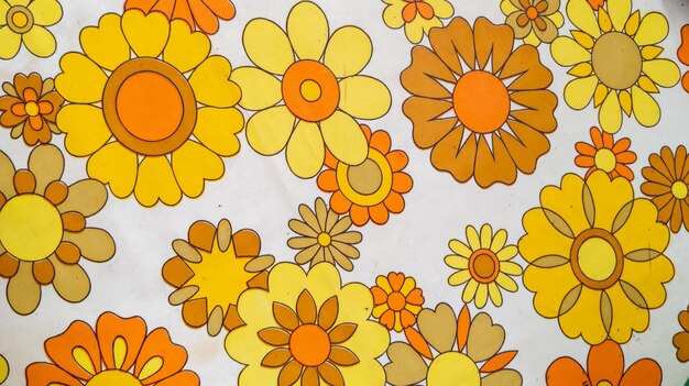 napkin Seamless bright pattern with sunflowers yellow orange brown flower background