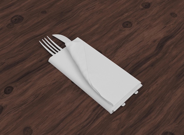 Napkin with Cutlery on Table
