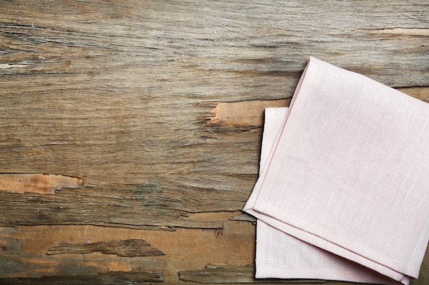 Napkin on wooden table