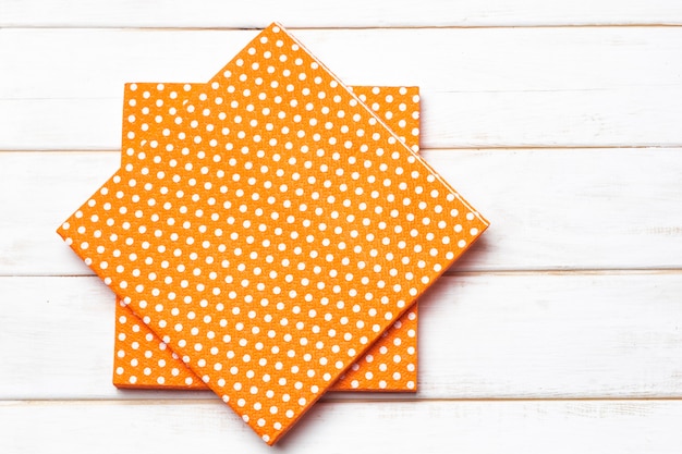 Napkins paper on white background.