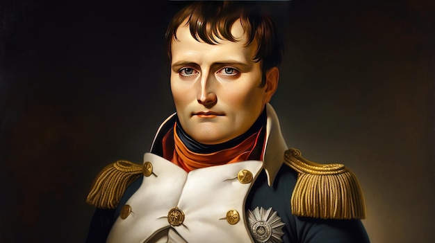 Napoleon Bonaparte een foto van een historische persoonlijkheid van een man een gereconstrueerde foto Frans