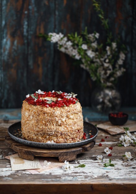 Napoleon cake with butter cream