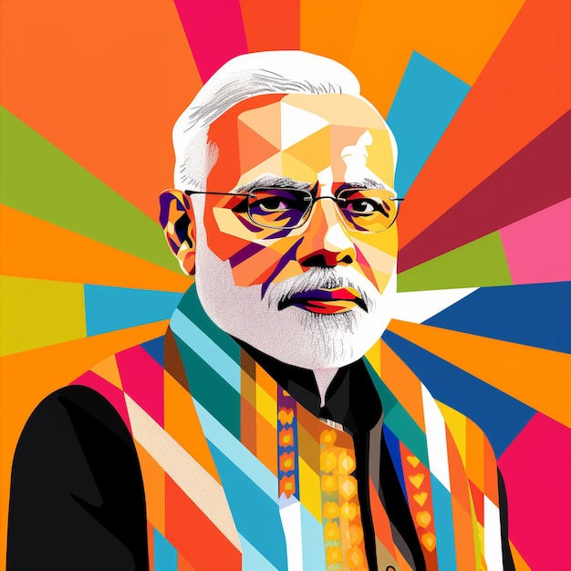 Narendra Modi AI Narendra Modi Artwork Narendra Modi Painting Narendra Modi Colorful Image