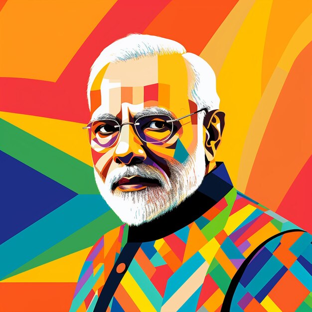 Narendra Modi AI Narendra Modi Artwork Narendra Modi Painting Narendra Modi Colorful Image