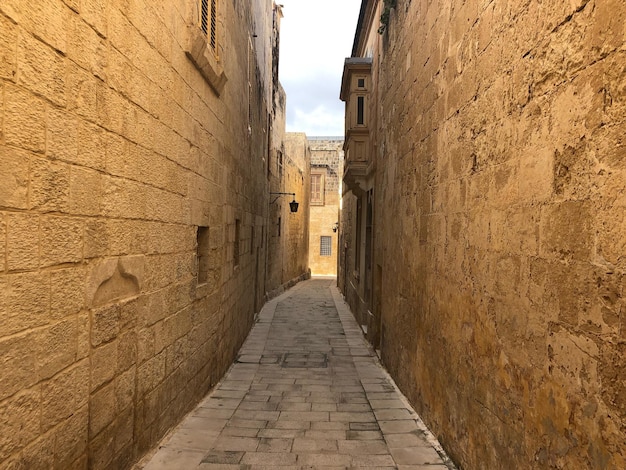 ビル沿いの狭い路地