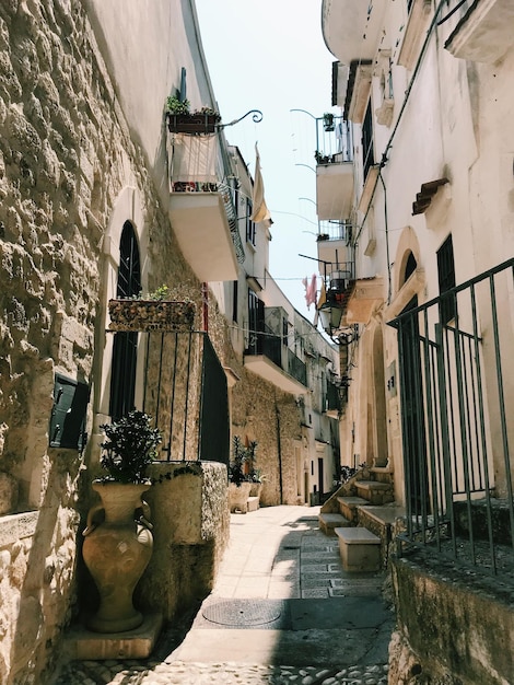 narrow alley amidst buildings in city