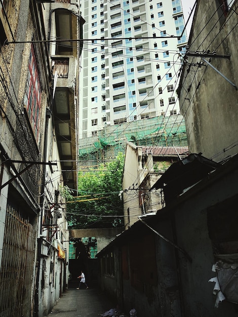 Narrow alley in city