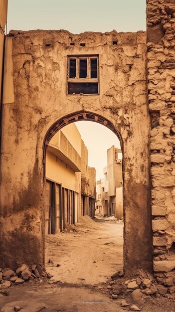 Photo a narrow alley with a window that says  the word  on it