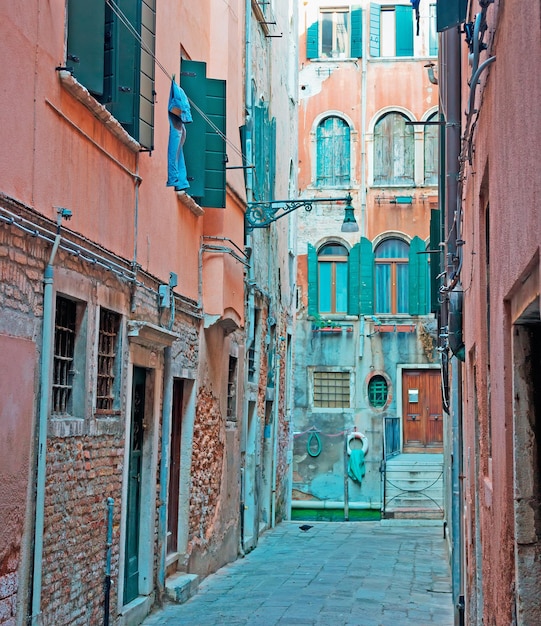 Narrow backstreet in Venice Italy