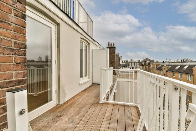 Narrow balcony and door