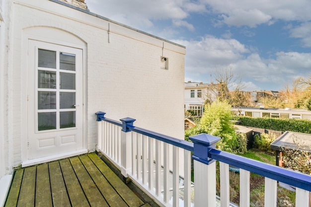 Narrow balcony with door