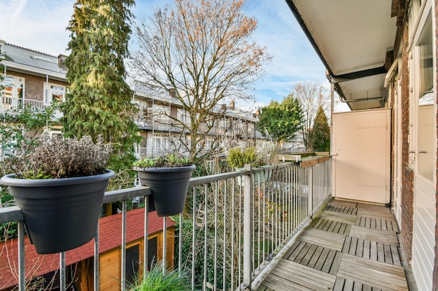 Narrow balcony with door