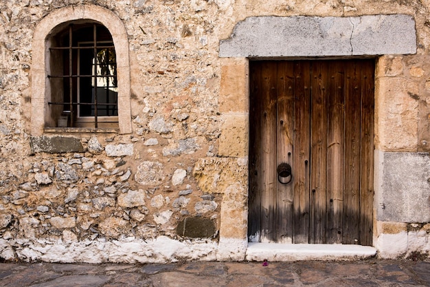 Narrow and colorful street in the village of Kritsa in the island of Crete